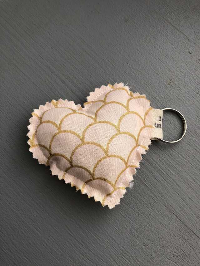 Porte-clés coeur  Eventails Rose Or