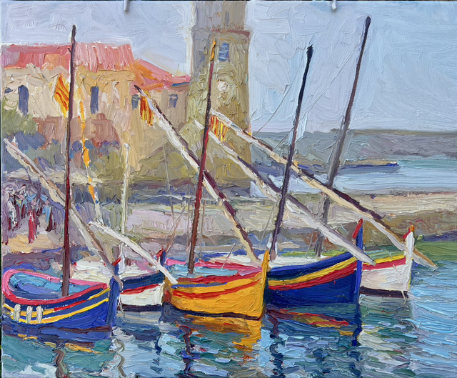 „Morgenlicht in Collioure“ Öl auf Leinwand, 60 × 73 cm (F20)