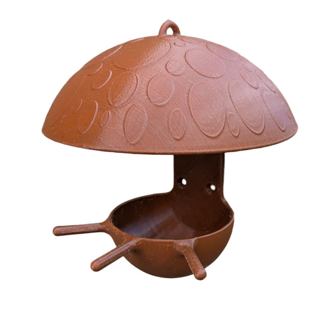 Mangeoire à oiseaux de la nature à suspendre ou murale en forme de champignon