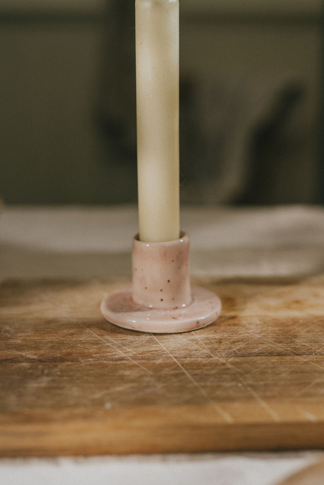 Candlestick holder | Pink Speckle