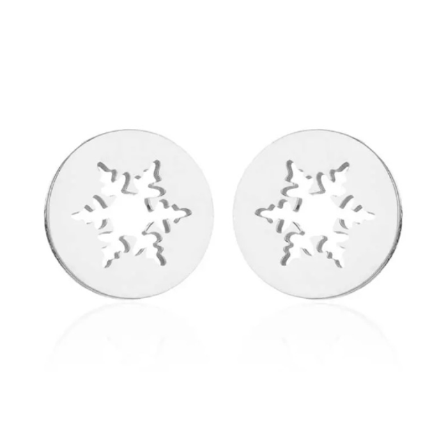 Snowflake Cut-Out Stud Earrings