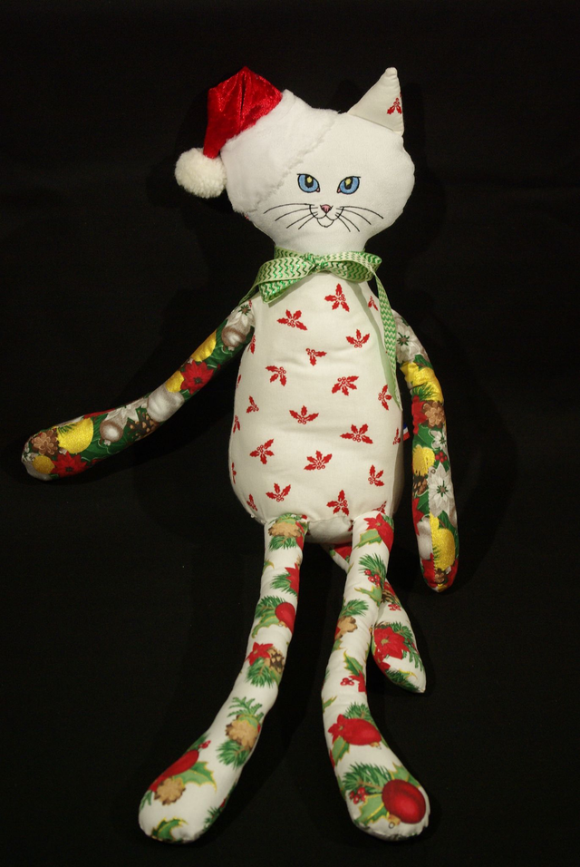 816-Doudou chat Noël Htr 62 cm