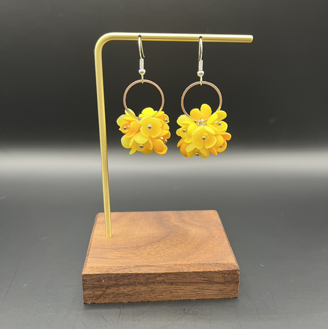 Boucles d'oreilles à fleurs jaunes