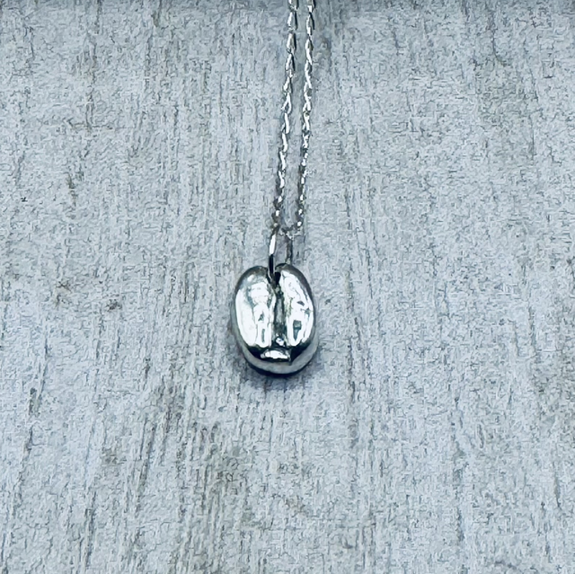 Silver Coffee Bean Necklace