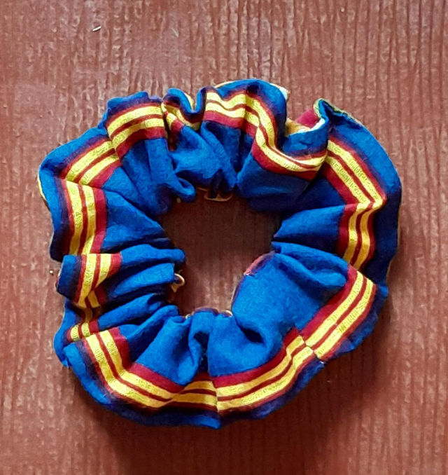 Chouchou S bleu/jaune ethnique 