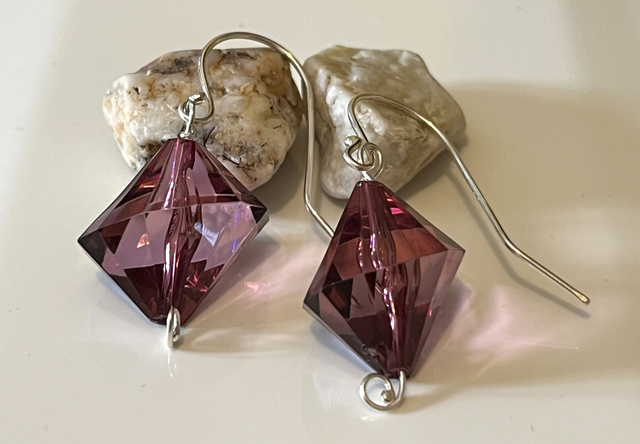 Crystal Drop Earrings – Handmade with Recycled Sterling Silver