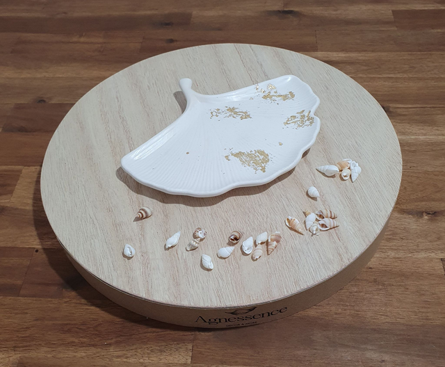 Ginkgo Bilboa aranyfóliás ékszertartó