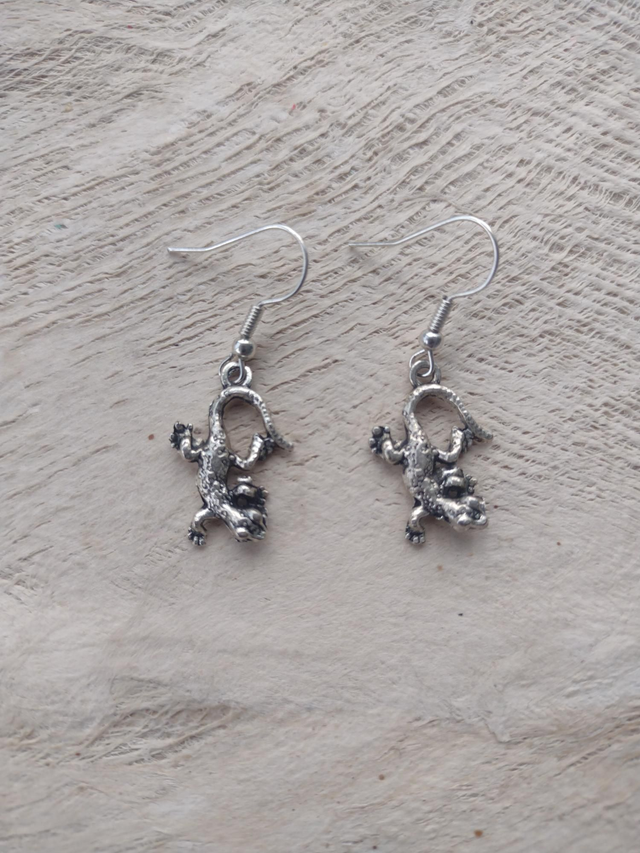Lizard silver earrings 