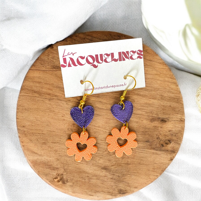 Boucles d’oreilles "Fleur Pop Sunset"