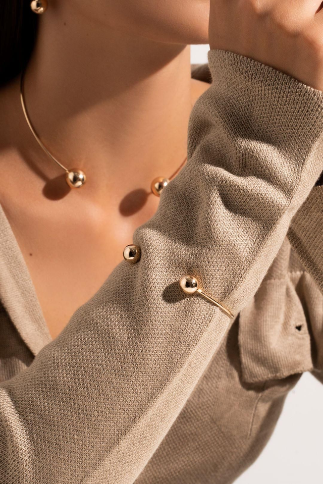 Choker Aro Liso Esferas