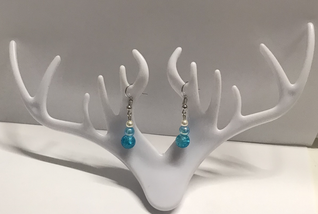 Blue /White Dangling Earrings- BWD4488