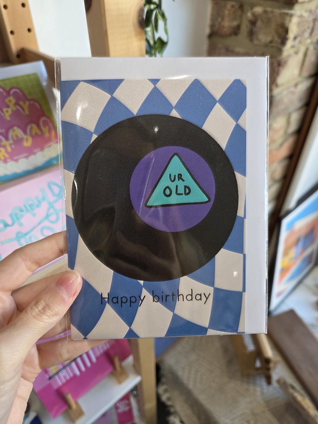 Ur Old Happy Birthday Magic 8 Ball Greetings Card - MD-022