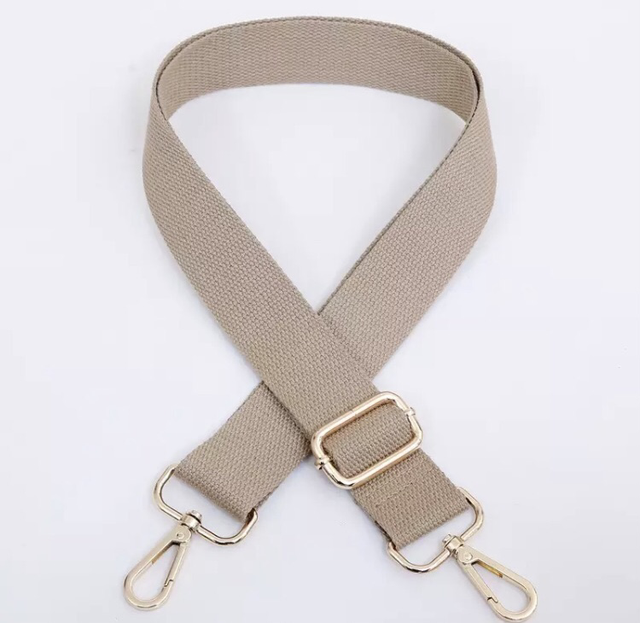 Beige canvas bag strap