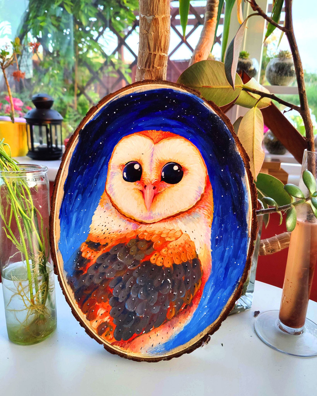 Midnight Owl Painting