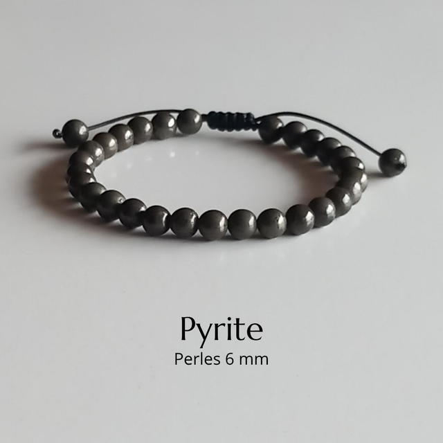 Bracelet ajustable en Pyrite