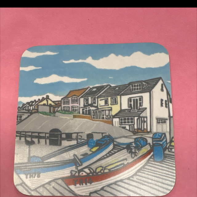 Cromer Norfolk coaster linocut lain 