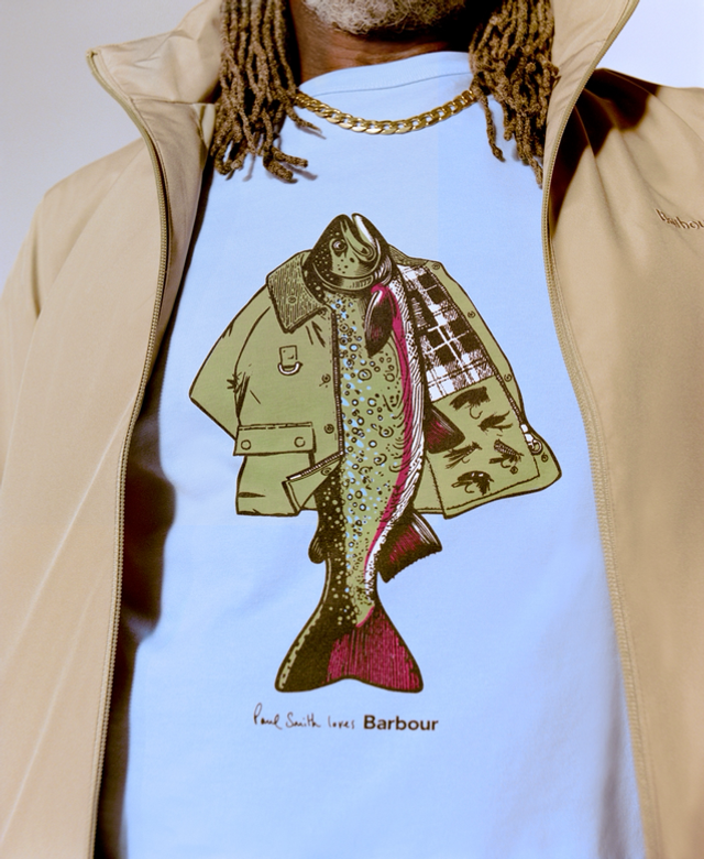 Barbour X Paul Smith Fishing Jacket T-Shirt Whisper White