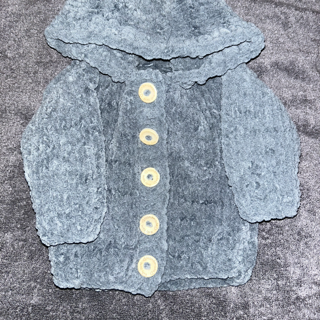 Grey soft touch hooded cardigan 3-6months 