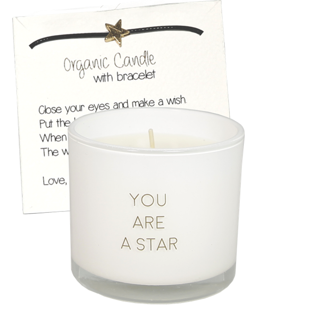 Geurkaars met wens armband | You are a star