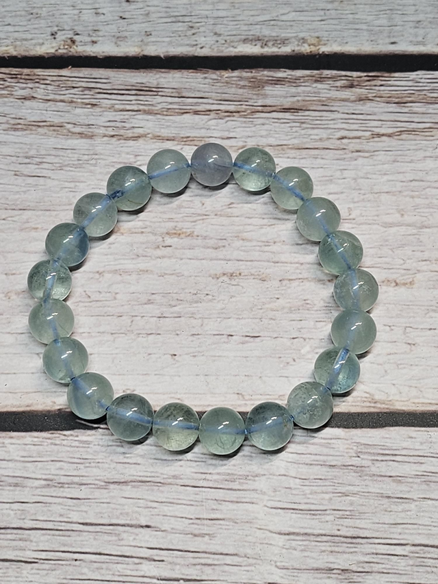 Bracelet en Fluorite bleue – 10 mm