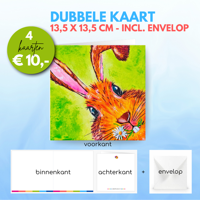 Konijn | Dubbele kaart incl. envelop