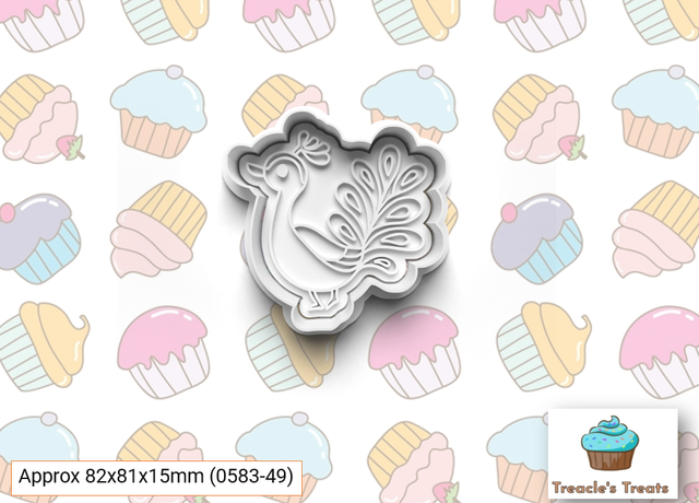 Peacock Fondant/cookie stamp with cutter 