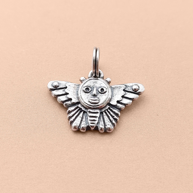 Silver Woman Moth Charm
