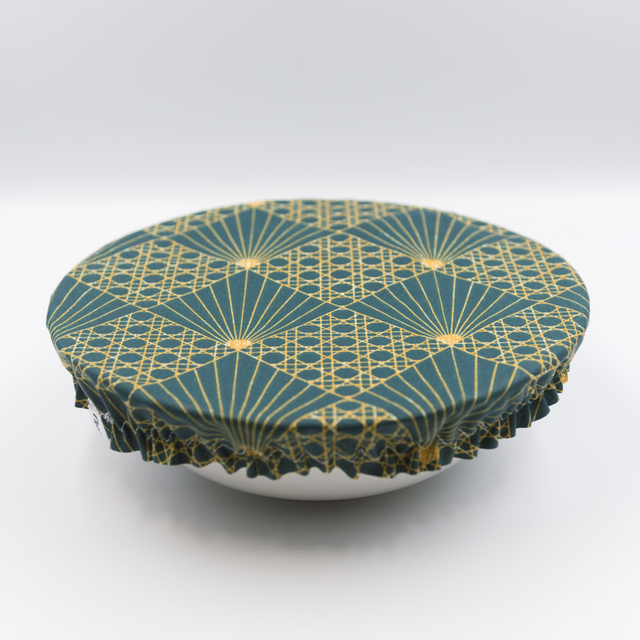 Couvre saladier 26cm en lin ou coton enduit réutilisable