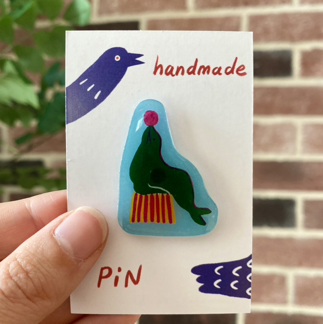 Handmade Circus Seal Pin 