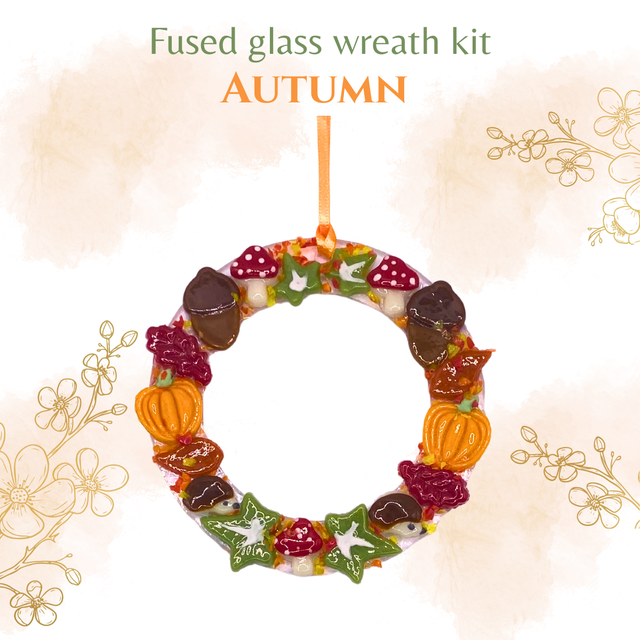 Autumn wreath fused glass kit