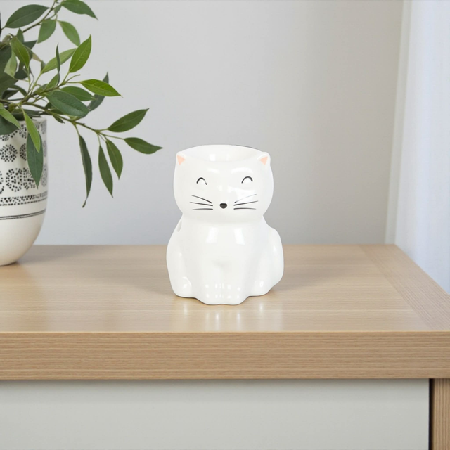 'Happy' Cat Tea Light Burner