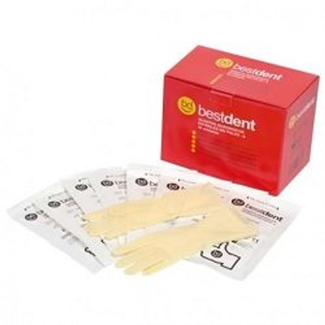 GANTS STERILES LATEX SANS POUDRE - Boite de 50 paires