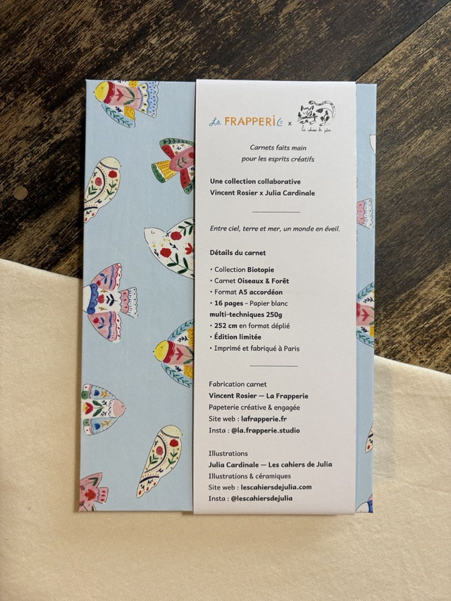 Oiseaux & Forêt – Carnet accordéon A5 multi-techniques