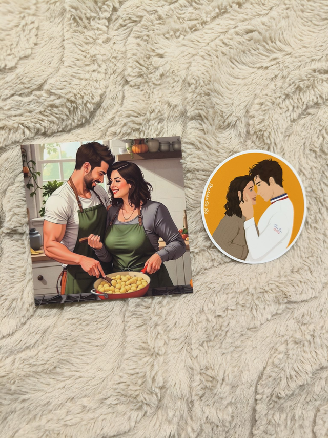 Coup de foudre en cuisine - Sticker + Illustration