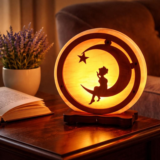 "Fée sur lune" - Lampe de sel l'Himalaya