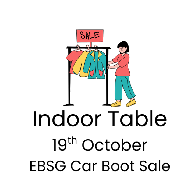 Car boot sale INDOOR table