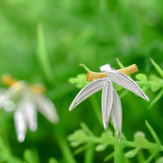 *Designer Silver Jewellery* Bamboo Silver Stud Earrings 