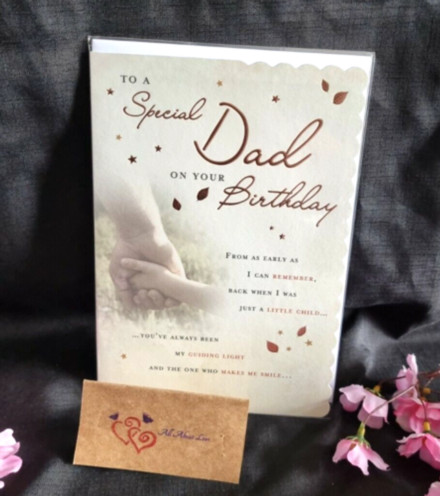 DAD Birthday Card - Holding Hands - 9 x 6.25 Inches - Regal Publishing