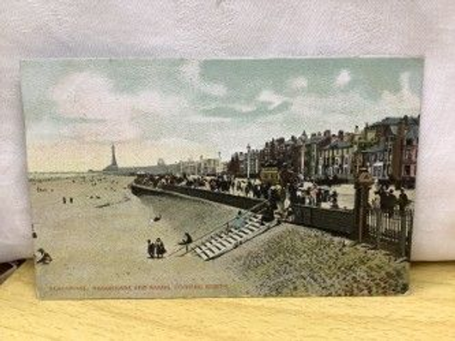 Blackpool Promenade and Sands, Looking North, Lancashire, Posted 1906 Antique Raphael Tuck &amp; Sons postcard. Our Ref no R446 £2.50