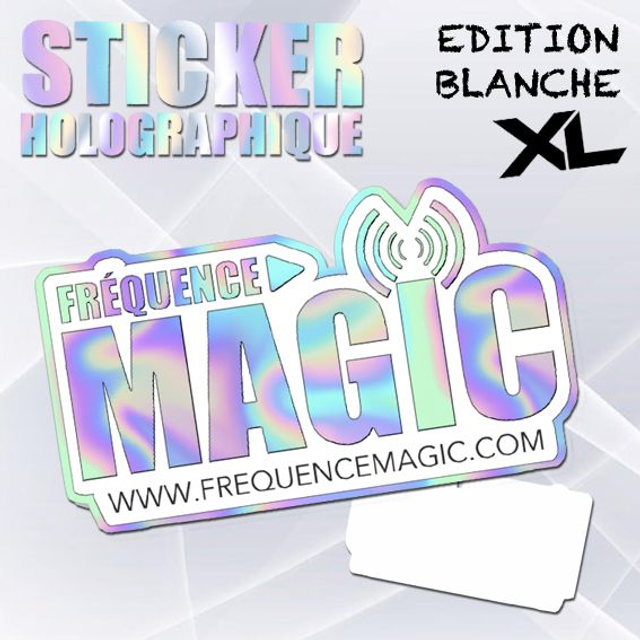 STICKER HOLOGRAPHIQUE VERSION 2 BLANC XL