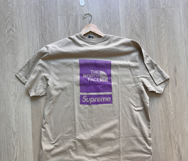Supreme X TNF T-Shirt Beige Size XL - NEW