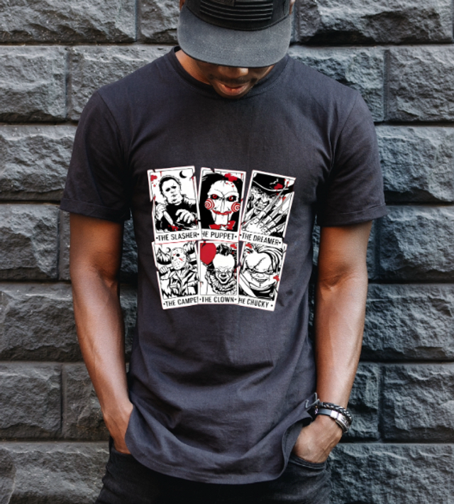 Horror tarot card Halloween T-shirt dtf printed (HA8)