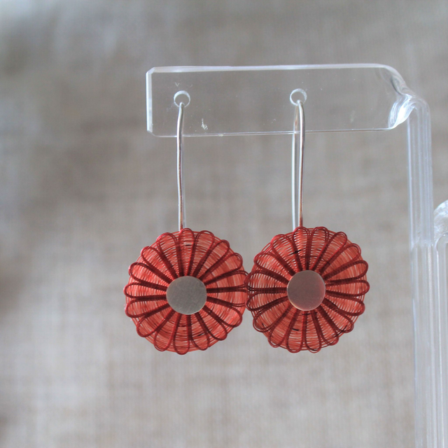 Boucles d'oreilles tissées en crin de cheval