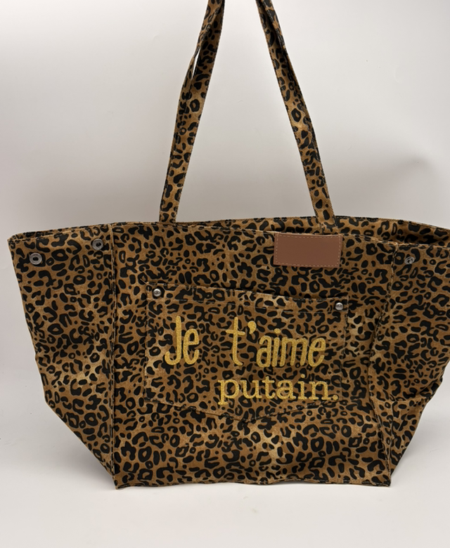 Grand cabas léopard je t’aime putain. OR