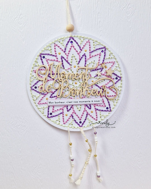 Mandala brodé: Moment de bonheur