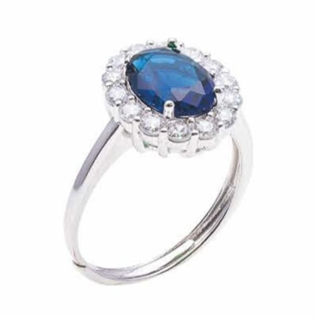  zaffiri girati con zirconi ovali e quadrati
