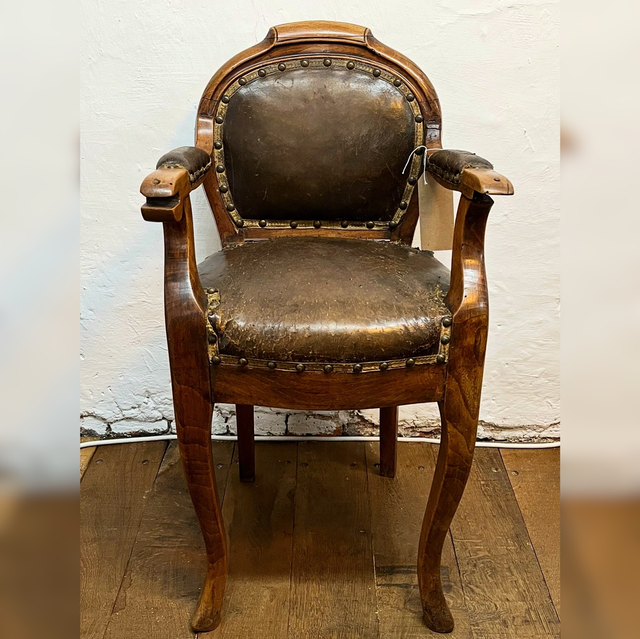 Early 19th Century Georgian Child’s Chair — Rosewood Frame & Original Patinated Leather