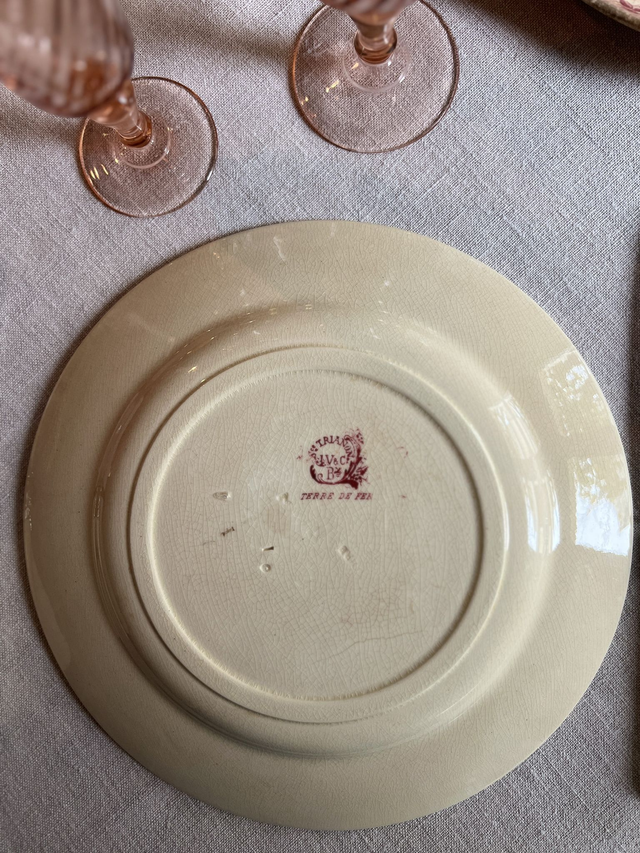 TRIANON - Duo d'assiettes plates modèle Trianon de la manufacture Jules Vieillard - Terre de Fer