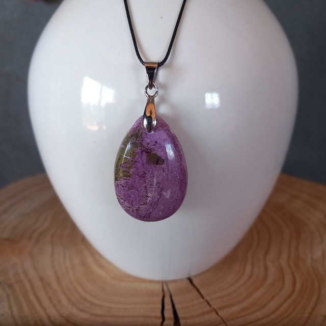 Collier en Atlantisite, bélière argent 925