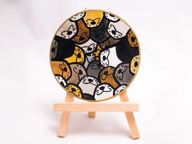 FOKI magnes kształt koło ręcznie malowany akwarela